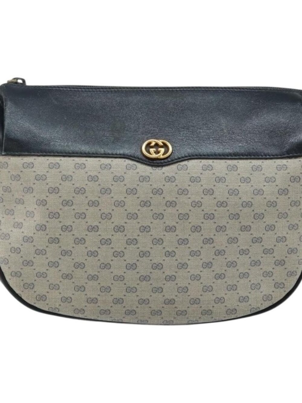 Authentic GUCCI Micro GG Supreme Shoulder Bag PVC Navy Gold 001 115 0918 - Picture 4 of 16